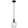 1_Arcadia Salina 6"W Black Cord Pendant w/ Clear Spiral Fluted Shade