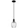 Arcadia Salina 6"W Black Cord Pendant w/ Clear Spiral Fluted Shade