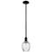 Arcadia Salina 6"W Black Stem Pendant w/ Clear Spiral Fluted Shade