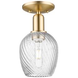 Arcadia Salina 6"W Bronze Semi.Flush Mount w/ Fluted Shade