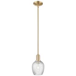 Arcadia Salina 6"W Bronze Stem Pendant w/ Clear Spiral Fluted Shade