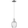 Arcadia Salina 6"W Chrome Cord Pendant w/ Clear Spiral Fluted Shade