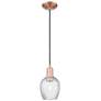 1_Arcadia Salina 6"W Copper Cord Pendant w/ Clear Spiral Fluted Shade