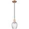 Arcadia Salina 6"W Copper Cord Pendant w/ Clear Spiral Fluted Shade