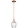 Arcadia Salina 6"W Copper Stem Pendant w/ Clear Spiral Fluted Shade