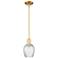 Arcadia Salina 6"W Gold Stem Mini Pendant w/ Clear Spiral Fluted Shade