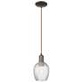 Arcadia Salina 6"W Oiled Bronze Cord Pendant w/ Fluted Shade