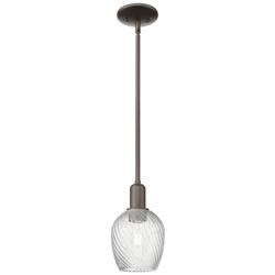 Arcadia Salina 6"W Oiled Bronze Stem Pendant w/ Fluted Shade