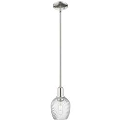 Arcadia Salina 6"W Polished Nickel Stem Pendant w/ Fluted Shade