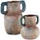 Arcadia Sand and Teal Terracotta Vases Set of 2