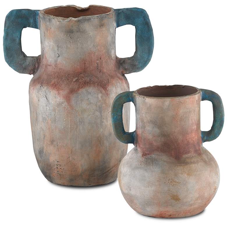 Arcadia Sand and Teal Terracotta Vases Set of 2 more views