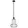 Arcadia Springwater 12"W Black Stem Mini Pendant w/ Clear Fluted Shade