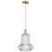 Arcadia Springwater 12"W Bronze Cord Pendant w/ Clear Fluted Shade