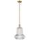Arcadia Springwater 12"W Bronze Stem Pendant w/ Clear Fluted Shade