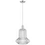 Arcadia Springwater 12"W Brushed Nickel Cord Pendant w/ Fluted Shade