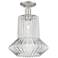 Arcadia Springwater 12"W Brushed Nickel Semi-Flush w/ Fluted Shade
