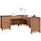 Arcadia Tuscan Chestnut L-Shape Large Home Office Desk