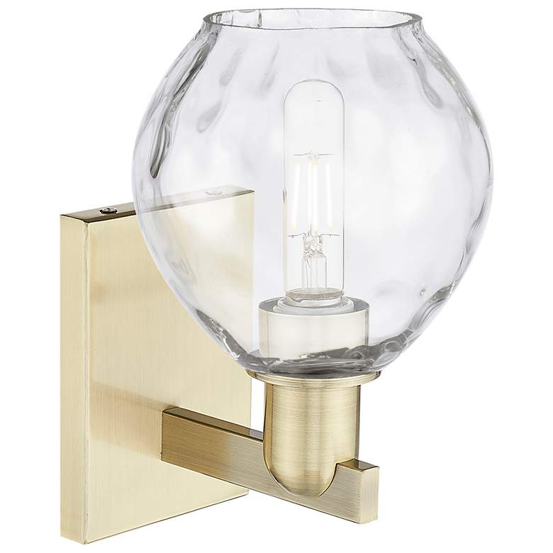 Image 2 Arcadia Waverly 10" High Antique Brass Sconce With Clear Shade more views