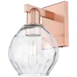 Arcadia Waverly 10" High Antique Copper Sconce With Clear Shade