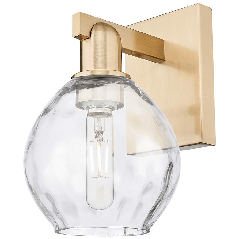 Image 1 Arcadia Waverly 10" High Champagne Bronze Sconce With Clear Shade