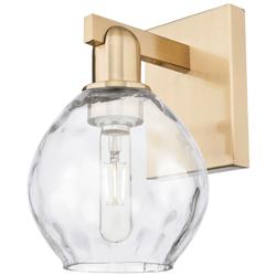 Arcadia Waverly 10" High Champagne Bronze Sconce With Clear Shade
