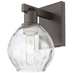 Arcadia Waverly 10" High Oil Rubbed Bronze Sconce With Clear Shade