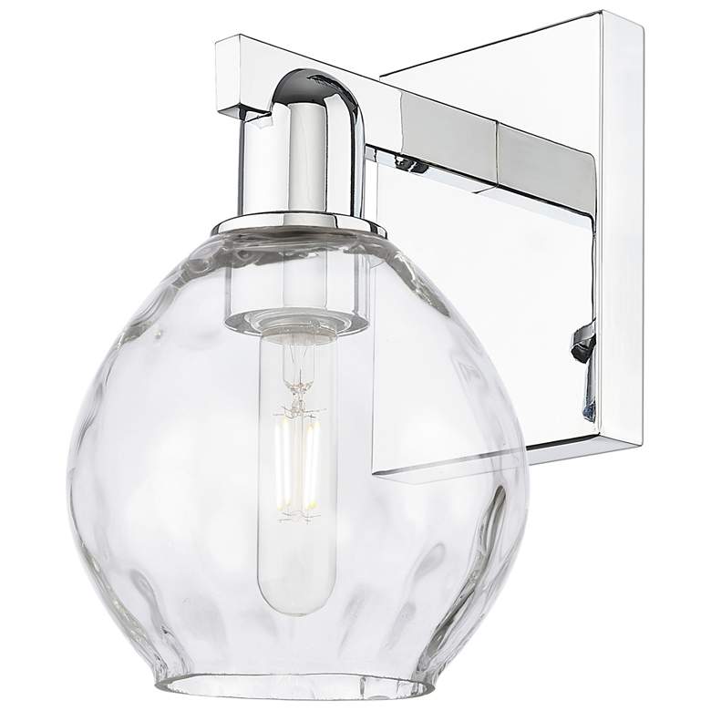 Image 1 Arcadia Waverly 10" High Polished Chrome Sconce With Clear Shade