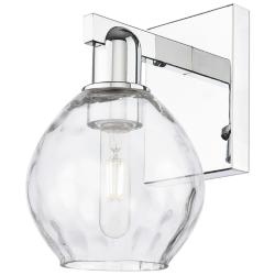 Arcadia Waverly 10" High Polished Chrome Sconce With Clear Shade