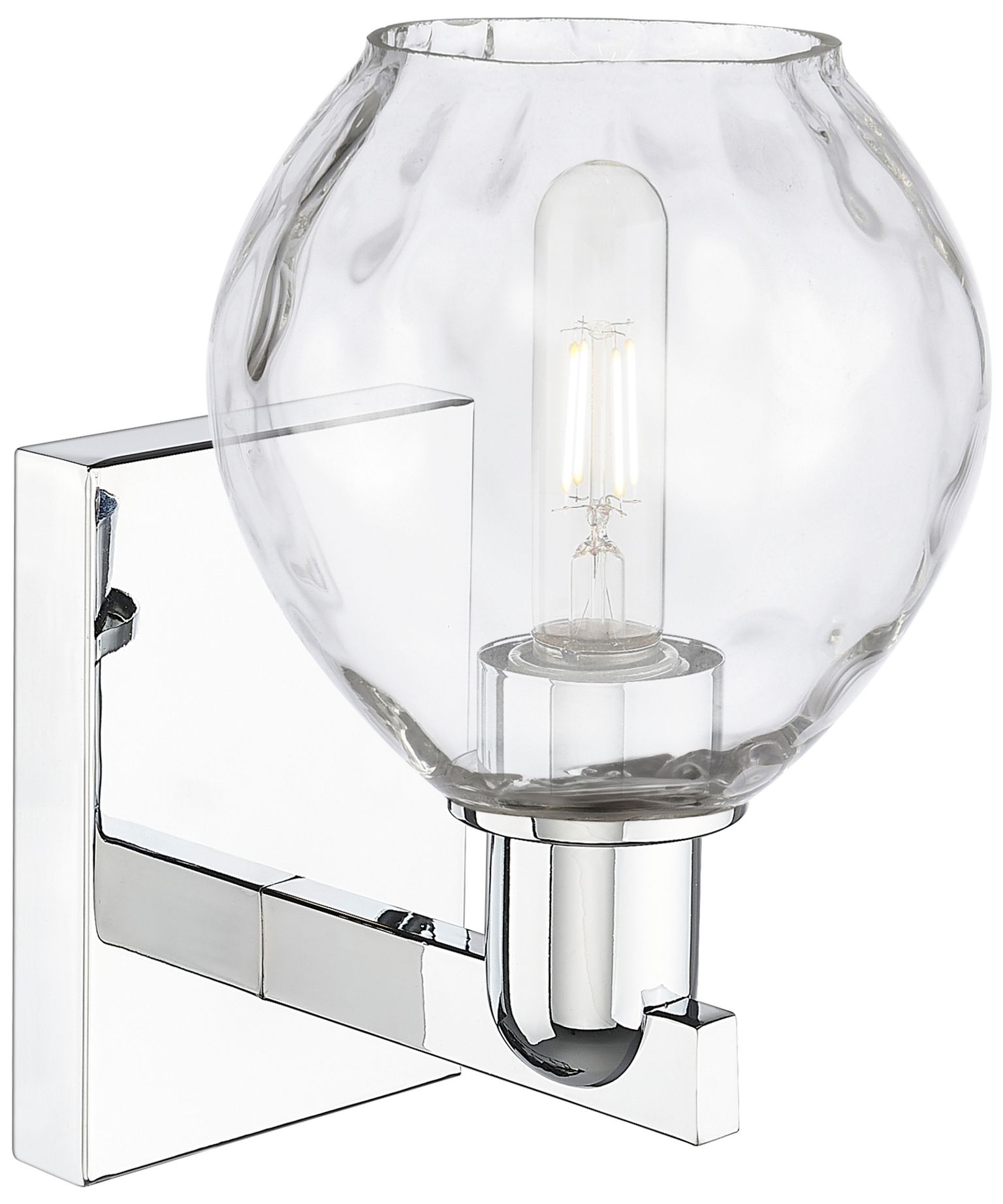 Image 2 Arcadia Waverly 10" High Polished Chrome Sconce With Clear Shade more views