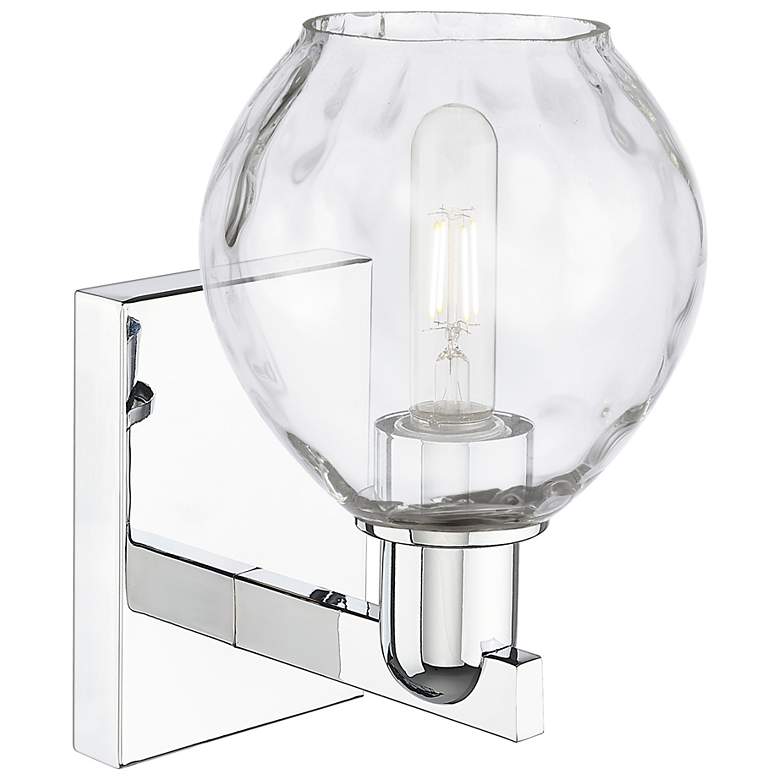 Image 2 Arcadia Waverly 10" High Polished Chrome Sconce With Clear Shade more views