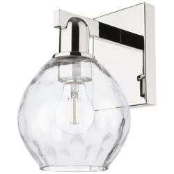 Arcadia Waverly 10" High Polished Nickel Sconce With Clear Shade