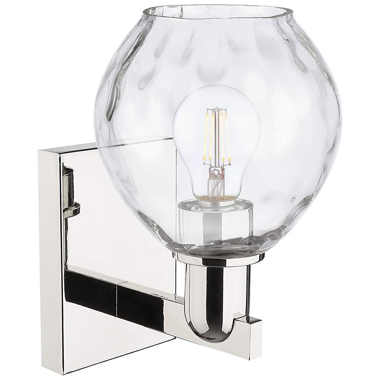 Image 2 Arcadia Waverly 10" High Polished Nickel Sconce With Clear Shade more views