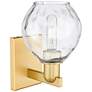 2_Arcadia Waverly 10" High Satin Gold Sconce With Clear Shade more views