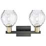 2_Arcadia Waverly 17"W 2 Light Black Brass Vanity Light w/ Clear Shade more views