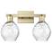 Arcadia Waverly 17"W 2 Light Brass Vanity Light With Clear Shade