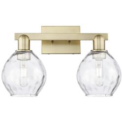 Arcadia Waverly 17"W 2 Light Brass Vanity Light With Clear Shade