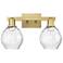 Arcadia Waverly 17"W 2 Light Brushed Brass Vanity Light w/ Clear Shade