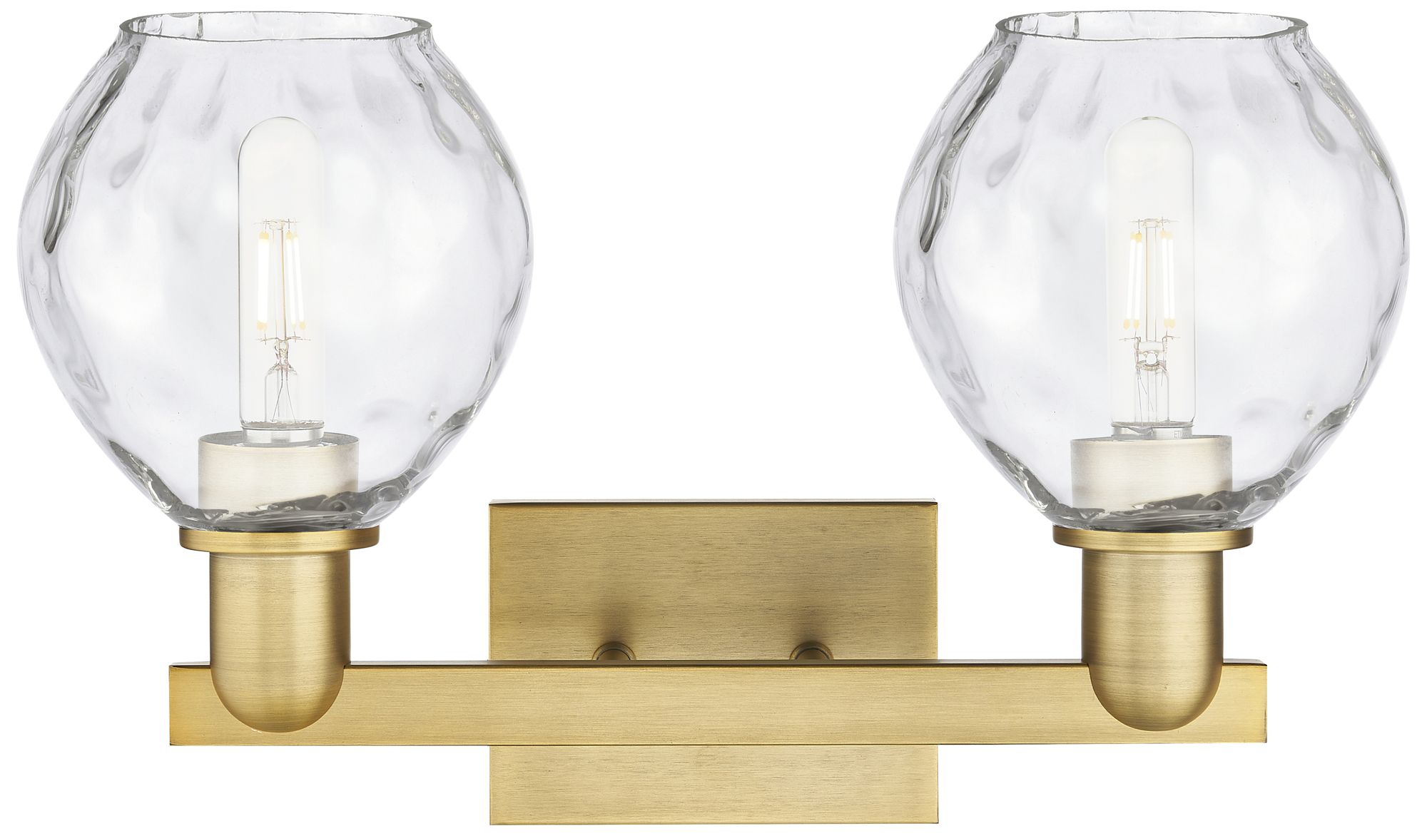 Image 2 Arcadia Waverly 17"W 2 Light Brushed Brass Vanity Light w/ Clear Shade more views