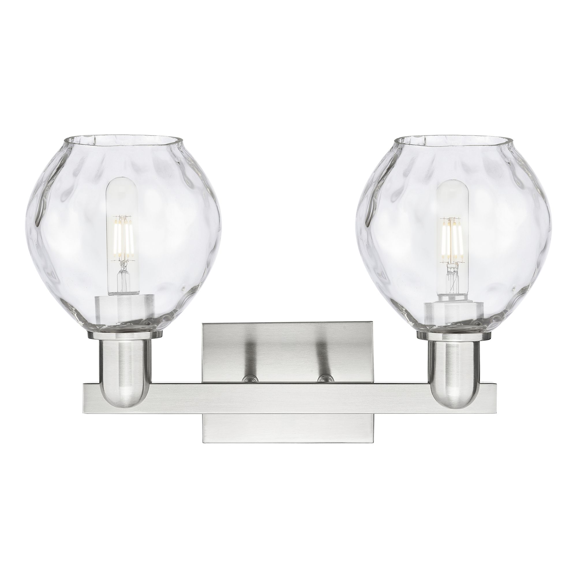 Image 2 Arcadia Waverly 17"W 2 Light Brushed Nickel Bath Light w/ Clear Shade more views