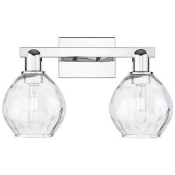 Arcadia Waverly 17"W 2 Light Chrome Vanity Light w/ Clear Shade