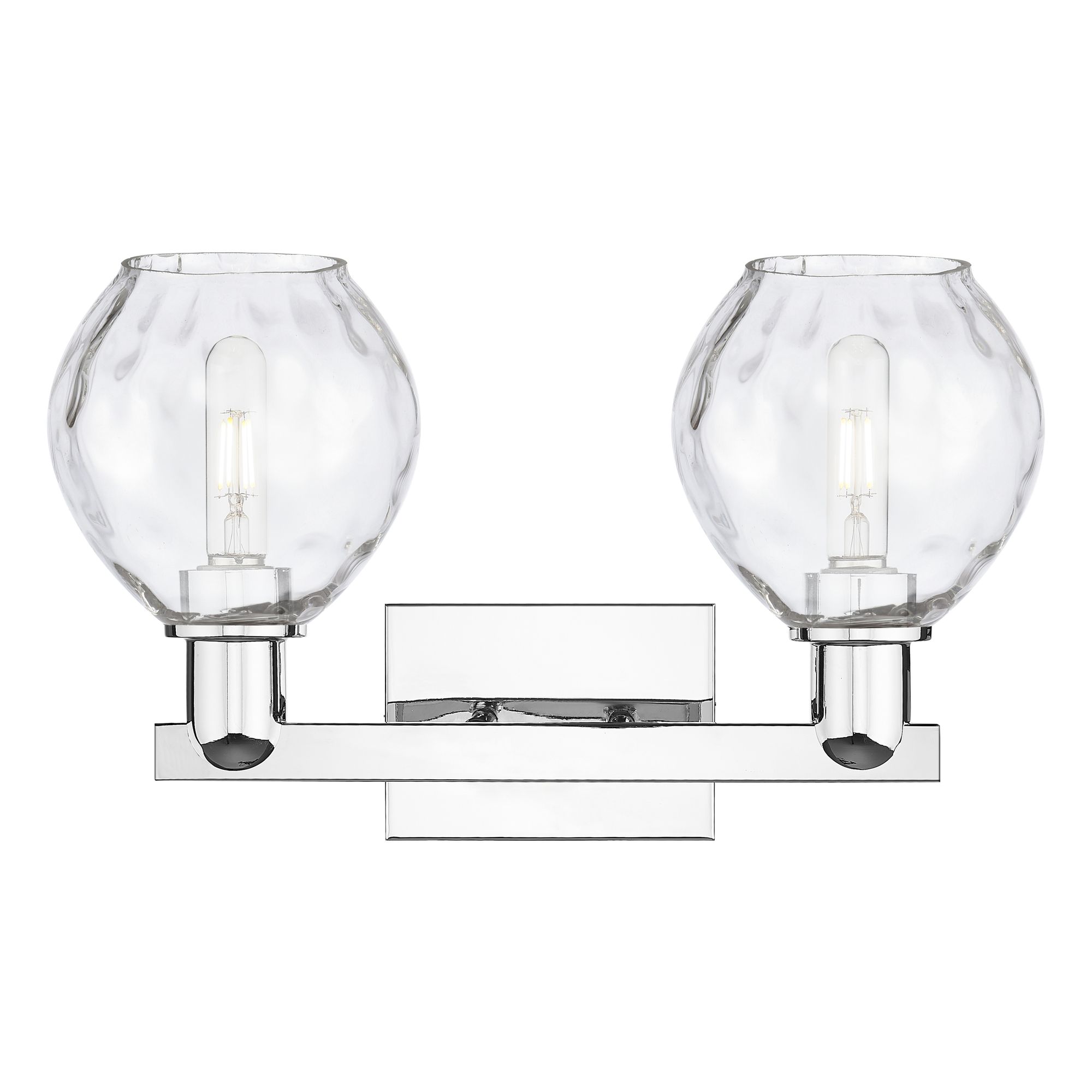 Image 2 Arcadia Waverly 17"W 2 Light Chrome Vanity Light w/ Clear Shade more views