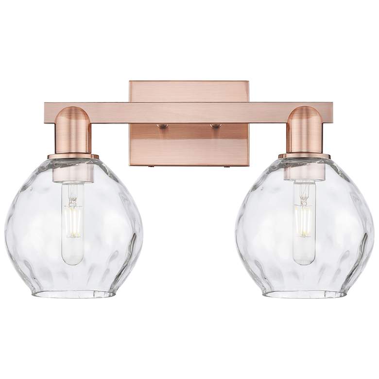 Image 1 Arcadia Waverly 17"W 2 Light Copper Vanity Light With Clear Shade