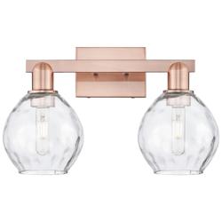 Arcadia Waverly 17"W 2 Light Copper Vanity Light With Clear Shade