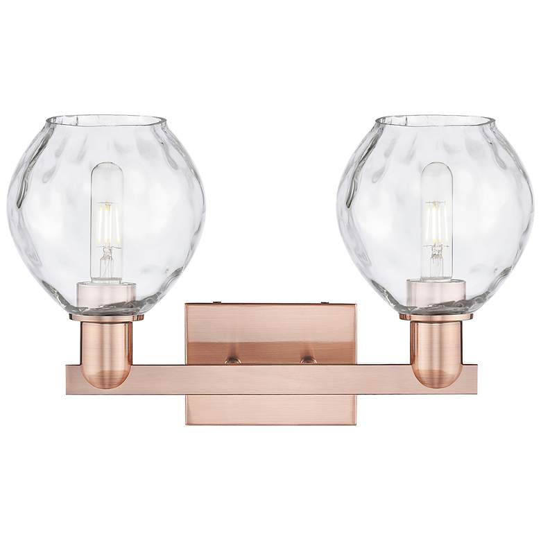 Image 2 Arcadia Waverly 17"W 2 Light Copper Vanity Light With Clear Shade more views
