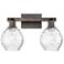 Arcadia Waverly 17"W 2 Light Oiled Bronze Vanity Light w/ Clear Shade