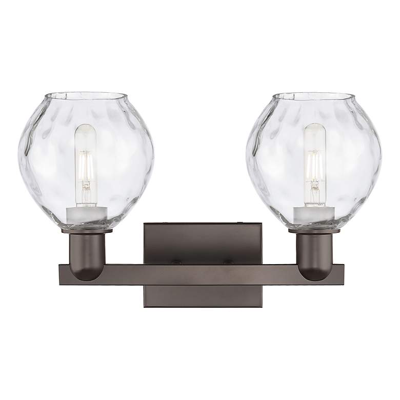Image 2 Arcadia Waverly 17"W 2 Light Oiled Bronze Vanity Light w/ Clear Shade more views