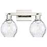 1_Arcadia Waverly 17"W 2 Light Polished Nickel Bath Light w/ Clear Shade