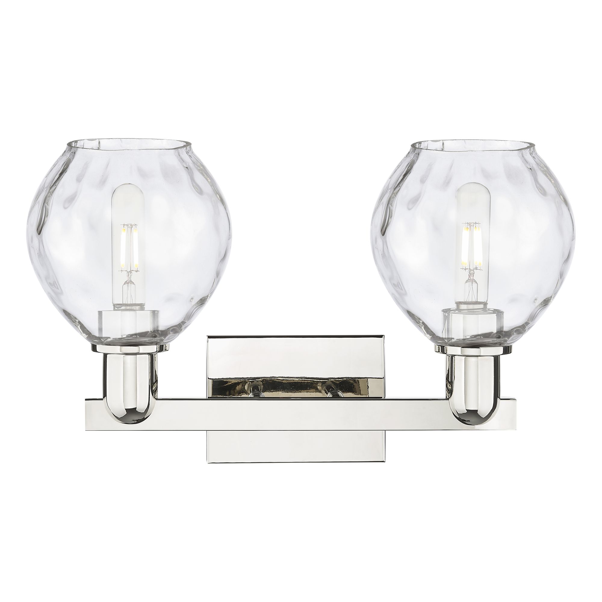 Image 2 Arcadia Waverly 17"W 2 Light Polished Nickel Bath Light w/ Clear Shade more views
