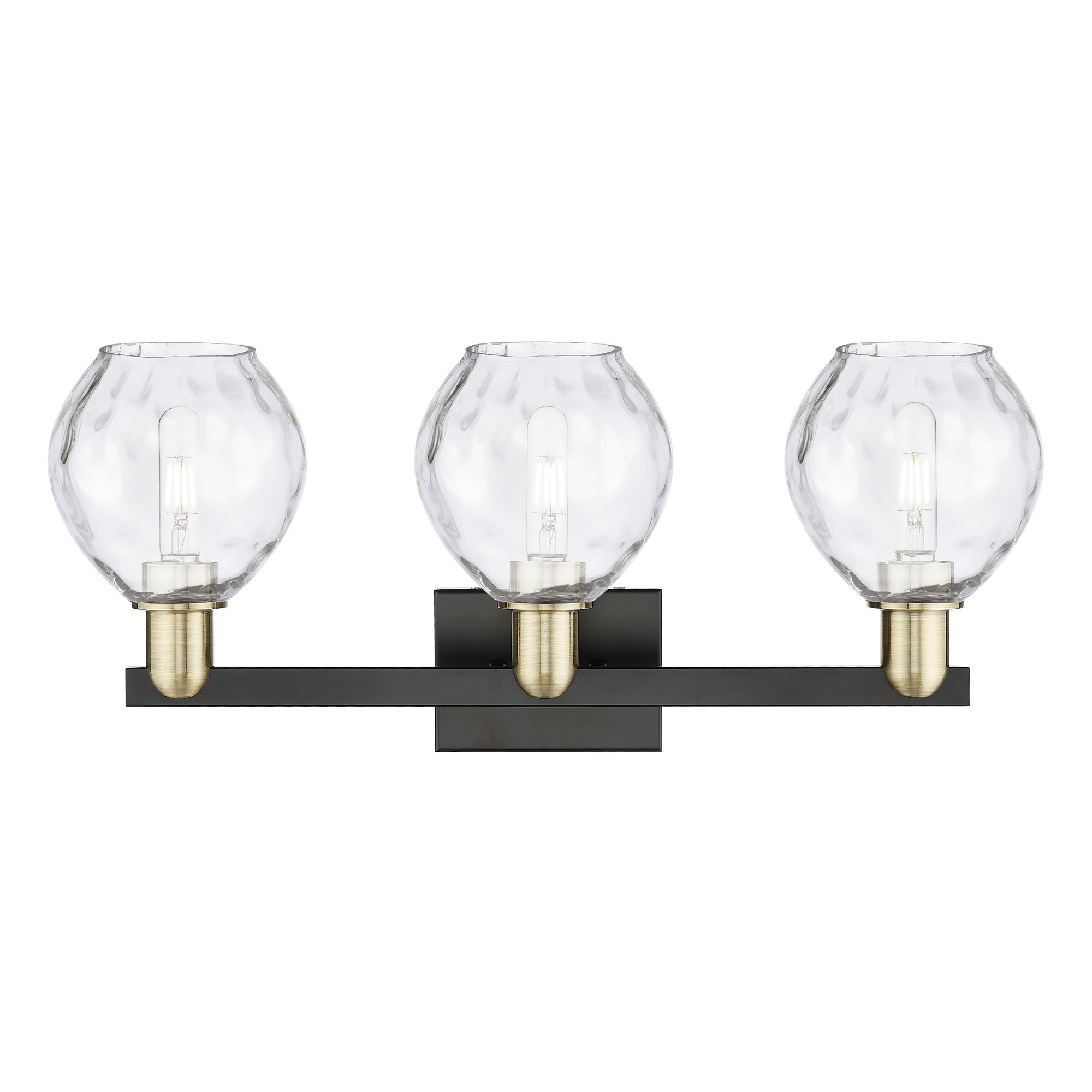 Image 2 Arcadia Waverly 25"W 3 Light Black Brass Vanity Light w/ Clear Shade more views