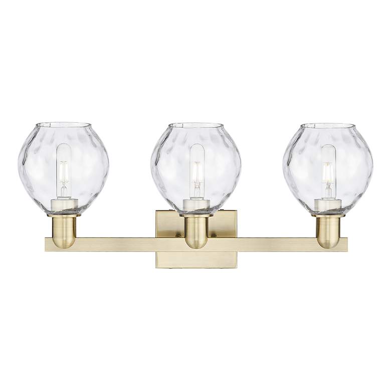 Image 2 Arcadia Waverly 25"W 3 Light Brass Vanity Light With Clear Shade more views